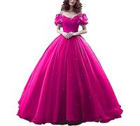 Fuomomo Robe de Bal en Tulle Cendrillon épaules dénudées Robe de Quinceanera Robes de mariée Robe de soirée Formelle