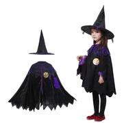 FuouYA Deguisement Halloween Fille,Sorciere Halloween,Deguisement Sorciere Enfant,Deguisements Sorcieres Fille,Deguisements Halloweens Enfant Fille 150