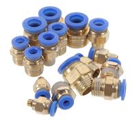 FUOYLOO 1 Set Adaptateur de Tuyau Mâle-mâle et Coupleur Réducteur en Cuivre et Abs Sertissage, Installation et Finition Soignée pour Compresseur D'air et Cloueur Pneumatique