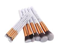FUOYLOO 10 pièces Set de Pinceaux Maquillage Marbrés pour Fond de Teint Sourcils Eyeliner et Blush Poils Doux pour Application Précise des Yeux et Du Visage Usage Professionnel et