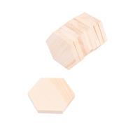 FUOYLOO 10pcs Blocs de Bois Polygonaux en Pin Beige, Planches Artisanales Faciles à Peindre Dessiner pour Décoration DIY et Projets Créatifs