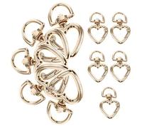 FUOYLOO 10pcs Mousquetons Porte-clés en Alliage de Zinc Forme Cœur, Résistants la Corrosion, Ouverture Fluide, pour Paquet à Dos et Vie Quotidienne
