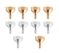FUOYLOO 10pièces Mini Entonnoirs Métalliques Doré et Argenté pour Transfert Huiles Essentielles et Parfums Réutilisables Outils de Remplissage Précis pour Petits Flacons