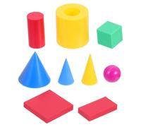 FUOYLOO 1ensemble Modèle Géométrique Solide pour Garçon Fille Cubes Cylindres Cônes et Sphères Outil Pédagogique pour Développement Spatial et Logique t Maison