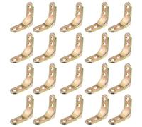 FUOYLOO 20 Équerres de Fixation d'angle en L Robustes en Fer Antirouille 14 Petite Taille pour Meubles et Bureaux, Lot de 20 Supports d'angle Droits pour Assemblage et Renfort Industriel