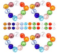 FUOYLOO 210 Pièces Perles en Verre Transparentes pour Bijoux DIY Perles Intercalaires Forme Diamant pour Fabrication de Bracelets et Colliers Assortiment de Couleurs Couleur Aléatoire