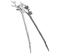 FUOYLOO 2pcs Baguettes à Cheveux en Alliage Design Élégant et Surface Lisse, Légères et Solide, pour Anniversaires et Événements Formels