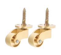 FUOYLOO 2pcs Roulettes pour Meuble en Laiton Or Silence Casters et Forte Capacité de Charge, Roulettes à Tige Pivotantes pour Meubles et Établis