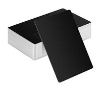 FUOYLOO 300 cartes de visite en métal noir : cartes nominatives vierges en aluminium de 8,6 x 5,1 cm (3,4 x 2 po) pour gravure laser personnalisée, épaisseur de 0,5 cm (0,2 po), plaques nominatives