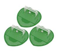 FUOYLOO 3pcs Écrans D'urinoirs de Toilettes pour Hommes Vert, Désodorisant Aromatique en Silicone et Abs, Prévention des Bouchons pour Usage Quotidien