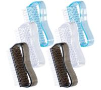 FUOYLOO 6 pièces Nail Cleaner Brush Set Multipurpose Fine Bristle Nail Scrub For Manicure Pedicure With Transparent Colors