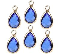 FUOYLOO 6 Pièces Pendentifs Goutte en Verre Bordure Cuivre, Accessoires pour Bijoux Diy, Mini Anneau Suspendu, pour Boucles D'oreilles et Bracelets Cosplay