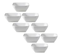FUOYLOO 8pièces Coupelles Sauce Carrées Céramique Blanche Bols à Sauce Multi-usage pour Cuisine et Table