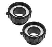FUOYLOO Adaptateur Raccord Polyvalent 2 Pièces pour Bac Ibc en Plastique Noir Compatible Vanne Ibc pour Tuyau D'arrosage et Réservoir D'eau de Pluie