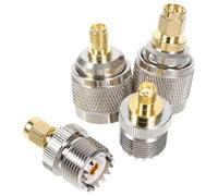 FUOYLOO Adaptateur SMA vers UHF So-239 4 Pièces, Connecteur Coaxial Plaqué, Convertisseur pour Radioamateur, Antenne et Câble Coaxial, Accessoires Compatibles Radio CB et Équipement