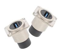 FUOYLOO Adaptateur USB Femelle 3.0 Droit Monté sur Panneau en Métal et Pc, Connecteur d-Type pour Applications Industrielles et Domestiques, Installation Pratique