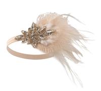 FUOYLOO Bandeau Confortable à Porter pour Femmes Cristaux et Polyester à Plumage Élégant pour Fête Années 1920 ou Mariage Rétro