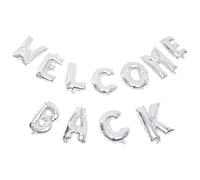 FUOYLOO Bannière de Bienvenue en Aluminium Argenté 1 Set Ballon Lettre Décoration pour Fête de Retrouvailles en Extérieur Toile de Fond Photo