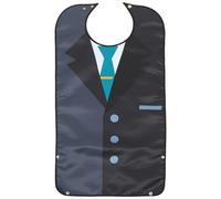 FUOYLOO Bavoir Imperméable pour Adulte Grand Format, Double Couche Lavable, Protection Vêtements pour Repas et Soins, Fermeture Pression Ajustable, Personnes Âgées et Usage Quotidien