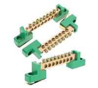 FUOYLOO Bornier de Terre en Cuivre 3 Pièces Bornier Électrique Fixe Insert Barre Omnibus Neutre pour Tableau Électrique Domestique