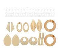 FUOYLOO Boucles D'oreilles en Bois Vierge Inachevées Lot de 70 Pièces en Matériau Composite Kit Créatif pour Peinture et Teintures pour Artisanat