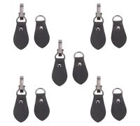 FUOYLOO Boucles Métalliques à Clip en Cuir Noir 5 Pièces, Boucles de Jupe Décoratives pour Manteaux, Pulls et Coupe-vent, Fermoirs Résistants Antirouille pour Accessoires Couture