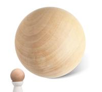 FUOYLOO Boule Ronde Solide en Bois Plein 9 CM pour Accessoires DIY et Décorations de Fête, Sphère Lisse et Robuste pour Projets Créatifs et Loisirs Manuels
