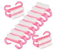 FUOYLOO Brosse à Ongles Dépoussiérante Lot de 50 Plastique Rose Douce Format Compact pour Nettoyage Ongles Usage Nail Art et Manucure
