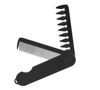 FUOYLOO Brosse Pliable Noire en Plastique à Dents Larges pour Hommes et Femmes, Légère et Compacte, Voyage et Usage Mobile