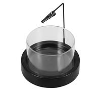 FUOYLOO Brûleur Parfum Porte-Sauge en Fer et Verre Noir, Design Portable Élégant, Collecte Les Cendres, pour Décoration Bureau et Détente
