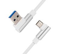 FUOYLOO Câble Micro USB à Angle Droit 90 Degrés 1m Tressé en Nylon et Métal, Charge Rapide 2,4a pour Téléphone, Transfert de Données et Protection de L’Interface
