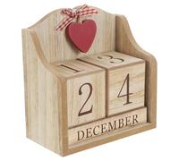 FUOYLOO Calendrier Perpétuel en Bois pour Bureau et Maison, Blocs de Calendrier Réutilisables, sans Pile, Léger et Décoratif pour Espace de Travail ou Salle de Classe