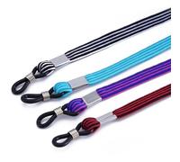 FUOYLOO Cordons Élastiques Réglables Chaîne Pratique et pour Lot de 4 Antidérapants en Fibre pour Lunettes de Sport Course, Natation Activités Extérieures
