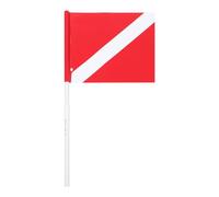FUOYLOO Drapeau de plongée sous-Marine - 33 x 30 cm - Résistant à la décoloration - Blanc et Rouge vifs - Bannière de sécurité pour l'apnée et Les activités Nautiques
