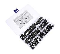 FUOYLOO Écrous Cage Flottants M5 en Acier au Carbone Noir Zingué, Lot de 50 Écrous à Trou Carré avec 50 Vis M5x16, Fixation Antivibration pour Armoires Serveurs et Racks