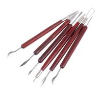 FUOYLOO Ensemble 6 Pièces D'outils de Modelage D'argile en Bois et Acier Inoxydable, Facile à Utiliser, pour Poterie et Lissage des Surfaces en Pâte Autodurcissante
