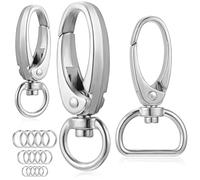 FUOYLOO Ensemble Clips Métalliques pour Plaques Identification Chiens, Boucles et Anneaux en Alliage de Zinc, Adaptés pour Colliers et Laisses d'Extérieur