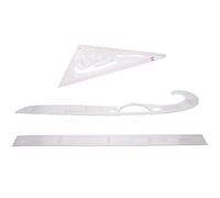 FUOYLOO Ensemble de 3 Règles de Couture en Plastique Transparent pour Tailleur, Mesures Précises, Règle Droite, Incurvée et Triangulaire, pour Usage Commercial et Création de Patrons