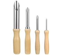 FUOYLOO Ensemble de 4 Outils de Poterie en Bois et Métal pour Découpe Circulaire et Perforation, pour Sculpture et Création D'argile Professionnelle