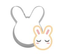 FUOYLOO Ensemble de 5 Moules à Gâteaux en Acier Inoxydable Forme Lapin, Facile à Démouler et Nettoyer, pour Pâtisserie Maison et Découpe de Fruits Créative