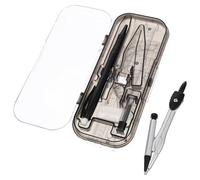 FUOYLOO Ensemble de Dessin Professionnel Compas Métallique et Règle Droite en Plastique, Kit Multifonction Polyvalent pour Ingénieurs et Artistes