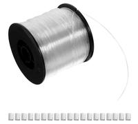 FUOYLOO Fil de Pêche Nylon Transparent 200 M 0,6 MM 60 Boucles en Alliage d'Aluminium pour Suspension de Cadres Photo et Décorations Murales, Usage Domestique et Créatif