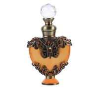 FUOYLOO Flacon d'Huile Essentielle en Verre Forme de Cœur Gravure et Strass, Flacon de Voyage Décoratif Rechargeable pour Cosmétiques et Présents Invités Mariage