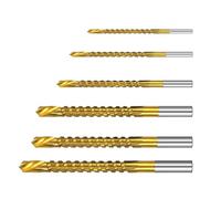 FUOYLOO Foret Hélicoïdal en Acier Rapide 6pcs pour Métal et Bois, Exécution Rapide et Haute Efficacité, Outil Polyvalent pour Menuiserie et Découpe