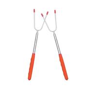 FUOYLOO Fourchettes à Rôtir Télescopiques en Acier Inoxydable 304, Lot de 3 Paquet Réutilisable, pour Camping et Barbecue en Plein Air