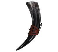 FUOYLOO Gobelet Viking Médiéval en Corne Véritable Grosse Capacité avec Sangle pour Boire, Décor Artistique Vintage pour Bars et Décoration Intérieure Couleur Aléatoire