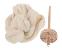 FUOYLOO Kit Complet D'outil à Tricoter avec Fileuse à Laine en Bois et Navette de Tissage, Accessoire de Tricot Artisanal pour Filage Manuel et Création Textile