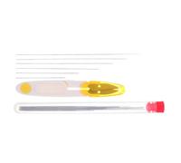 FUOYLOO Kit D'aiguilles à Perler pour Fabrication de Bijoux avec Ciseaux, 7 Tailles Compactes en Métal et Plastique, pour Création de Colliers et Bracelets