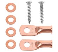 FUOYLOO Kit de 2 Sets de Cosses à Sertir en Cuivre pour Câbles de Batterie, Connecteurs Robustes Anneaux, Compatible Système Audio Voiture, Installation DIY Sécurisée