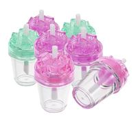 FUOYLOO Kit de Fabrication de Gloss à Lèvres 7 Tubes Vides Rechargeables pour Soin des Lèvres, Contenant Cosmétique Transparent pour Usage Quotidien Couleur Aléatoire